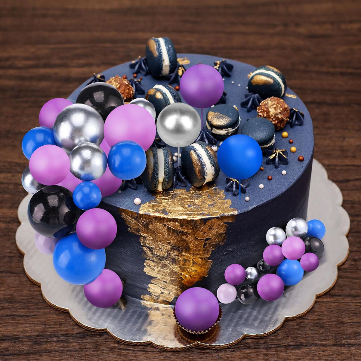 108 Pcs Balls Cake Topper DIY Cupcake Insert Foam Balloons for Cake Baking Wedding Anniversary