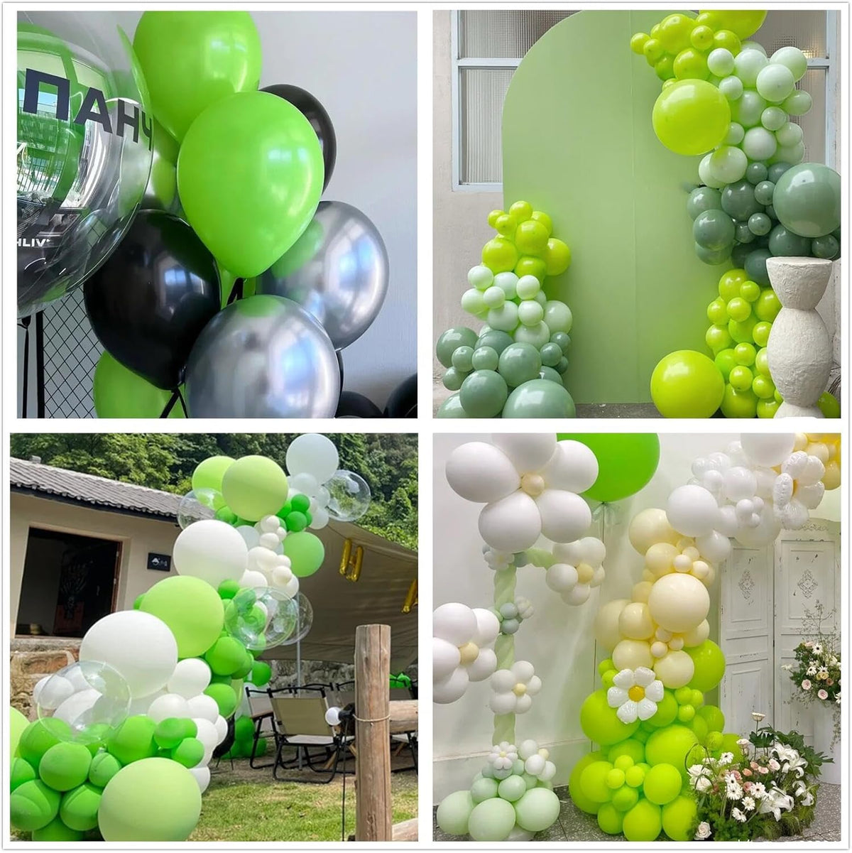 412pcs Lime Green Balloon Garland Arch Kit 18 12 10 5 Inch Different Sizes Matte Latex Balloons for