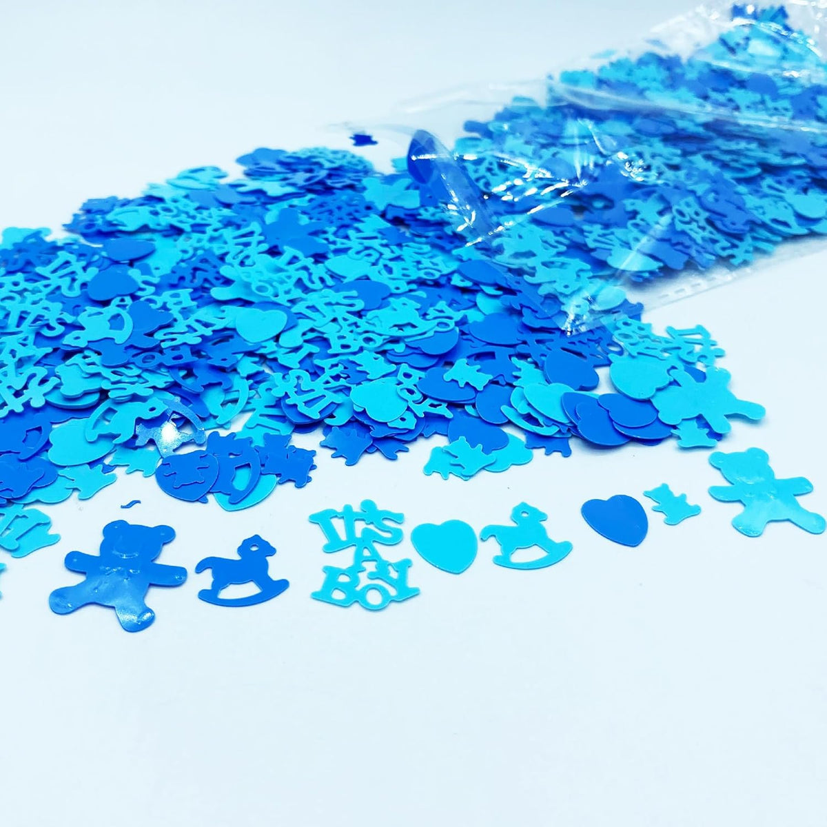 Confetti Boy Sequins Table Confetti Metallic Foil Sprinkles or DIY for Baby Shower Birthday Party