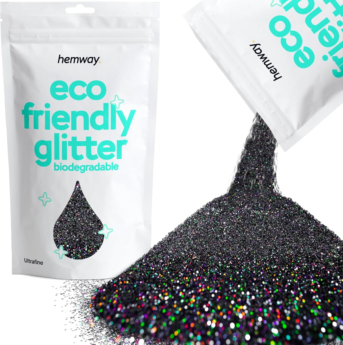 Hemway Eco Friendly Biodegradable Glitter 100g / 3.5oz Bio Cosmetic Safe Sparkle Vegan for Face
