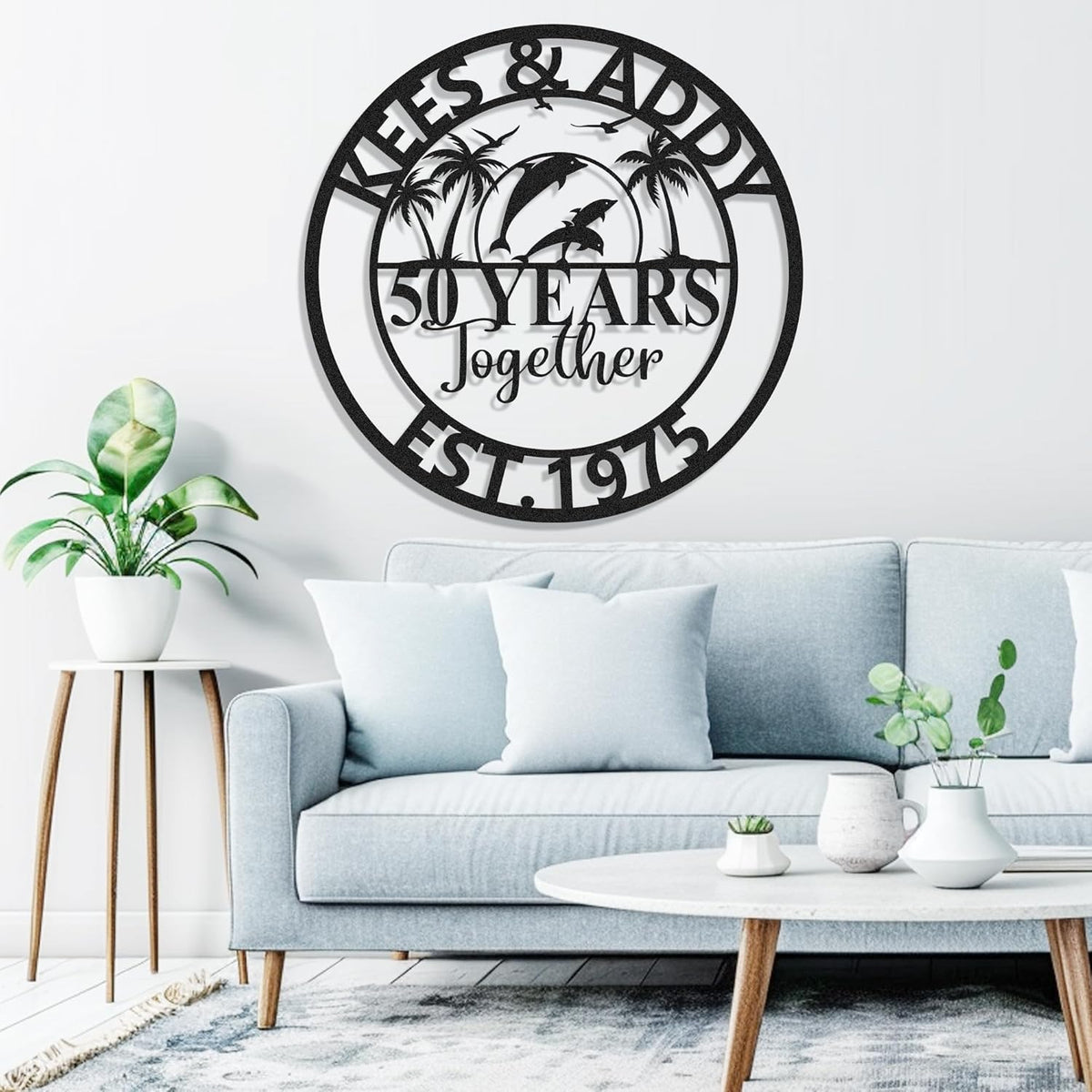 Personalized 50th Wedding Anniversary Sign Gifts for Parents Custom Metal Anniversary Sign