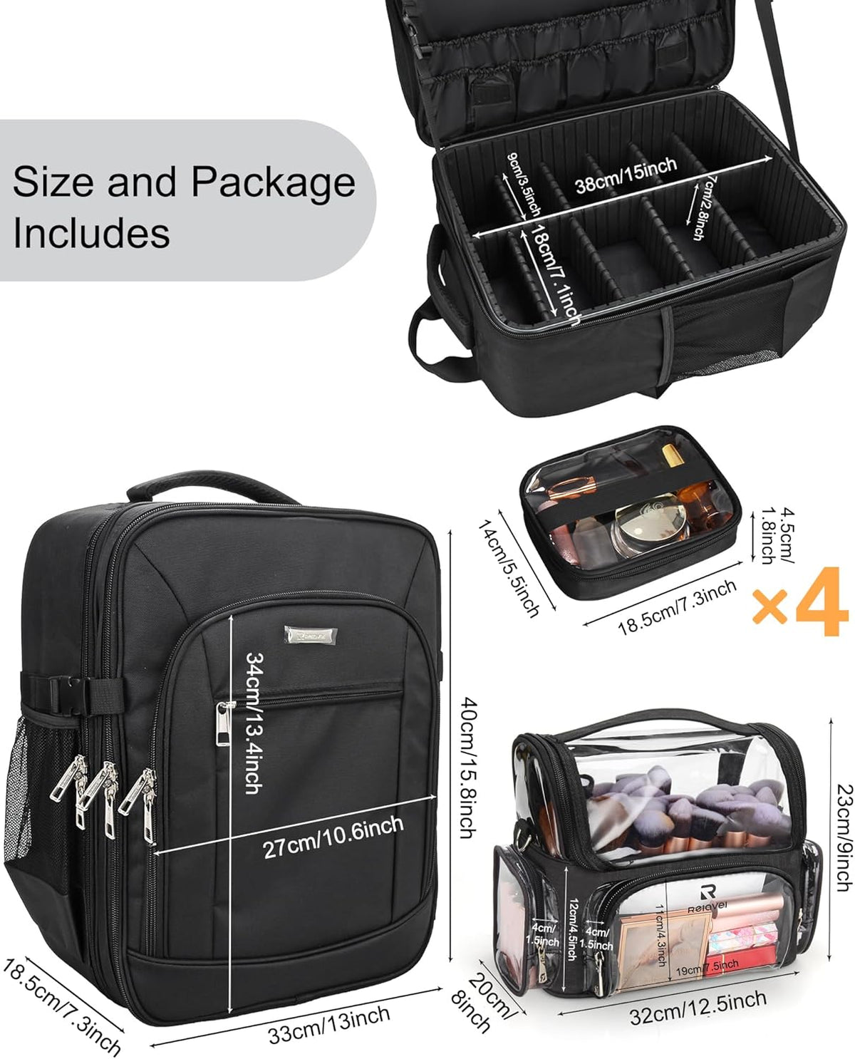 Makeup Backpack Extra Large Cosmetic Bags Professional Makeup Artist Bag Travel Train Case Storage