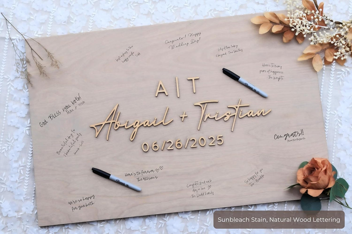 Personalized Last Name Guest Book, Unique Guest Book Sign, Custom Alternative Guest Book, Wooden
