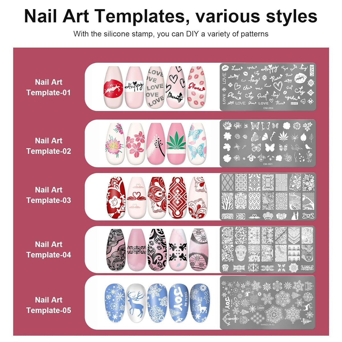 Nail Art Stamper Clear Silicone Nails Stamping Jelly with Scraper Transparent Visible Body DIY
