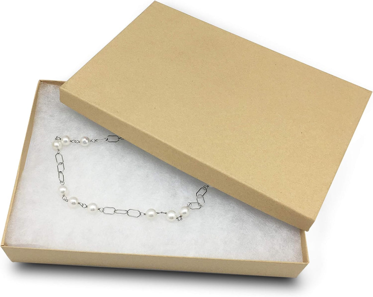 TheDisplayGuys - 25-Pack #53 Kraft Paper Cardboard Gift Boxes/Jewelry Cases w. Cotton Padding & Lid