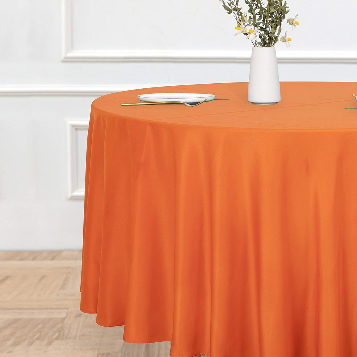 sancua Round Tablecloth - 108 Inch - Water Resistant Spill Proof Washable Polyester Table Cloth