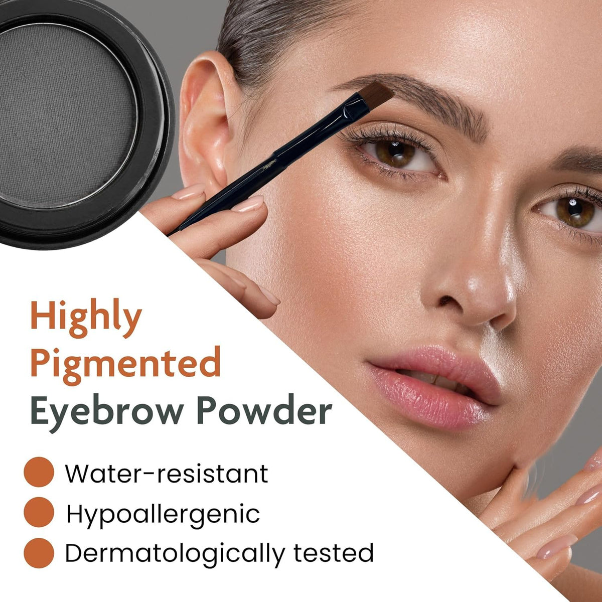 Marie-José Eyebrow Powder Soft Black - Ideal for those with Black Hair - Effortless All-Day Brow