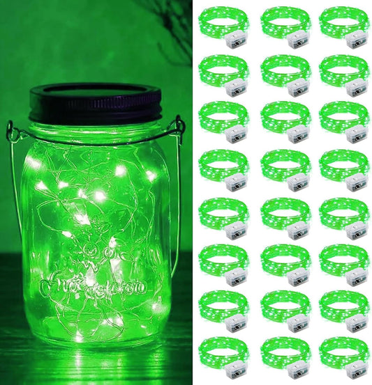 ZGWJ 24 Pack Fairy Lights Battery Operated, 7ft 20 Mini LED Fairy String Lights Silver Wire 3 Modes