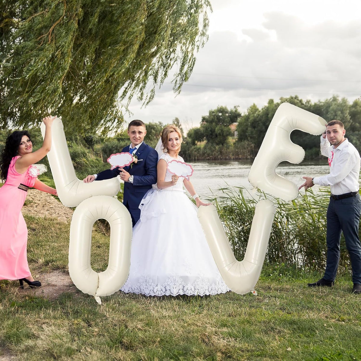N Letter Balloons Cream, 40 Inch Alphabet Foil Word Balloon, Large Mylar Inflatable Beige Name