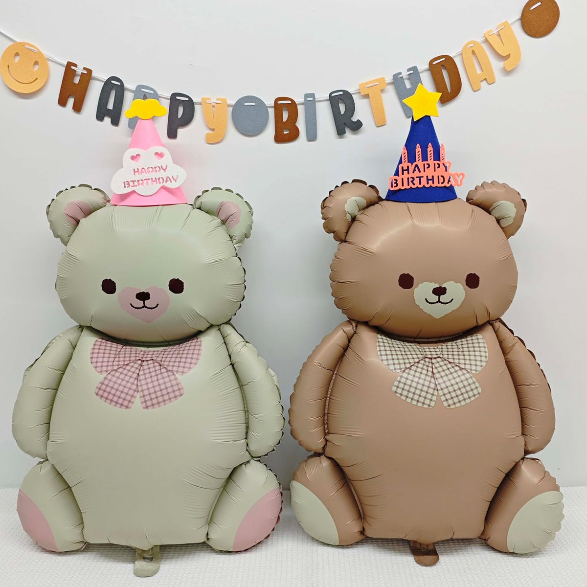Matte teddy bear balloons Decorations 2PCS Foil Mylar Balloons Little Bear Theme Party Supplies