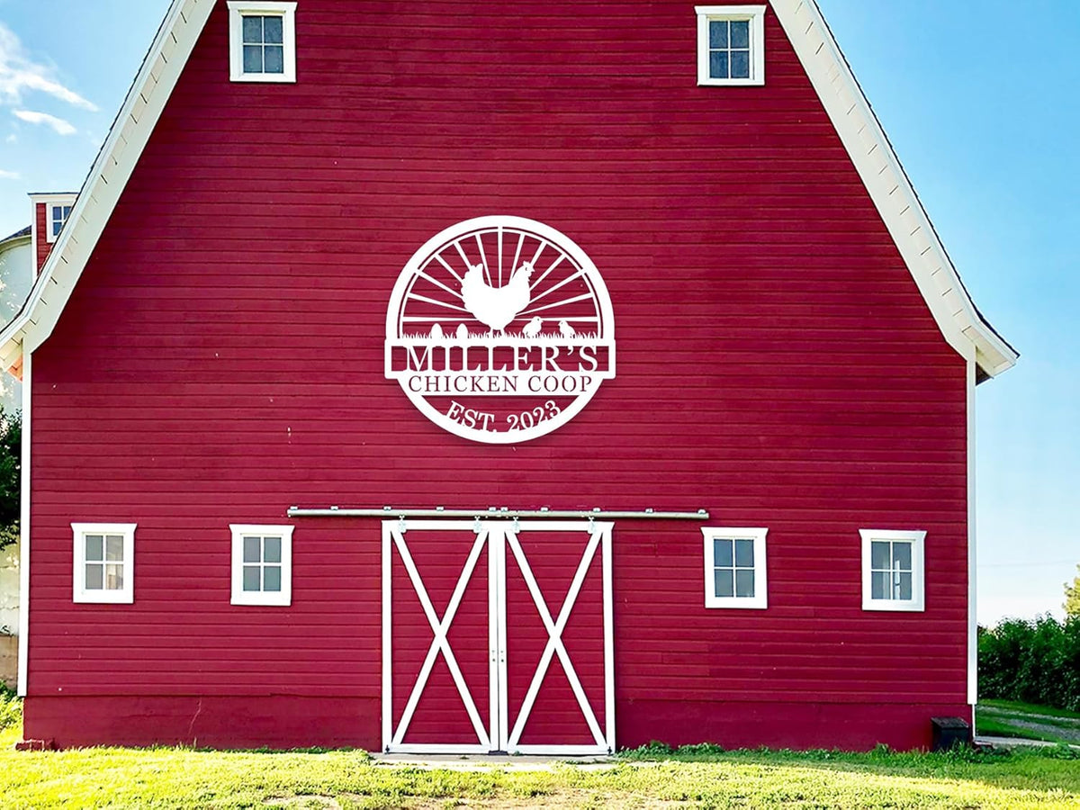 Hen House Coop Sign, Custom Chicken Coop Signs, Custom Chicken Farm Metal Sign, Family Name Metal