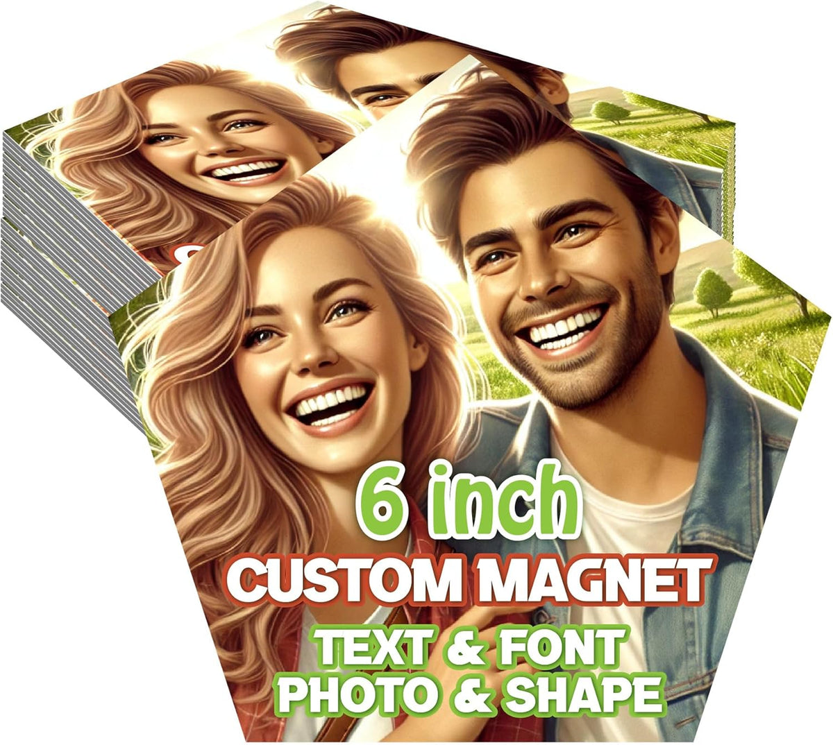 KETABAO – 6" Add Your Image Custom Pentagon Photo Magnets - Photo Fridge, Storage Cabinet and Car