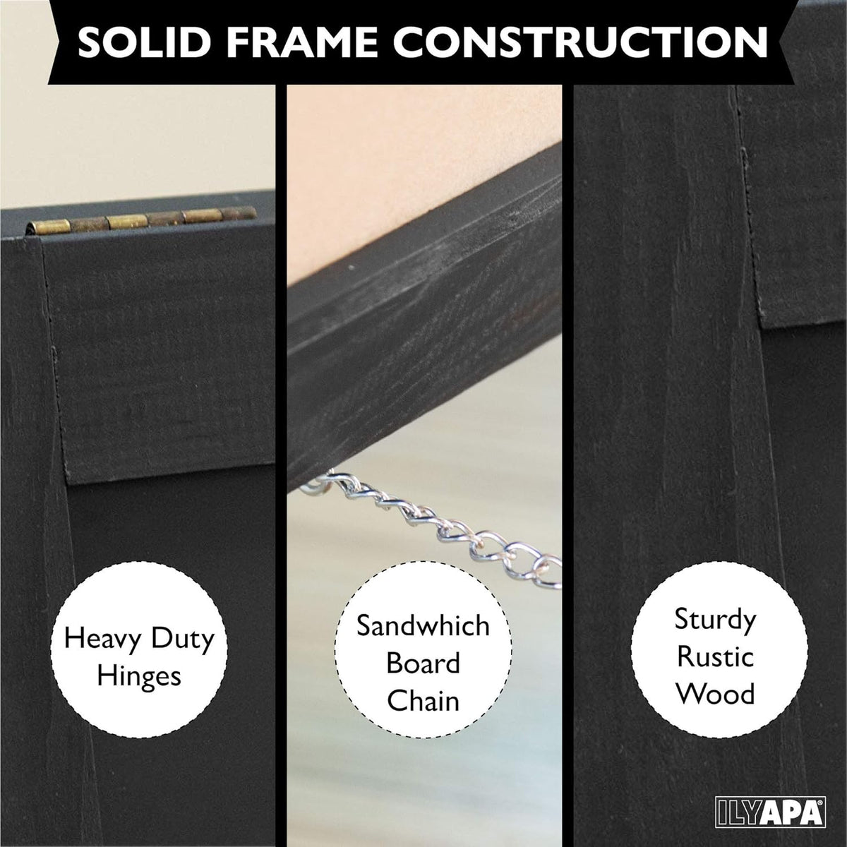Ilyapa Wooden A-Frame Sign with Eraser & Chalk - 21 x 30 Inches Magnetic Sidewalk Chalkboard