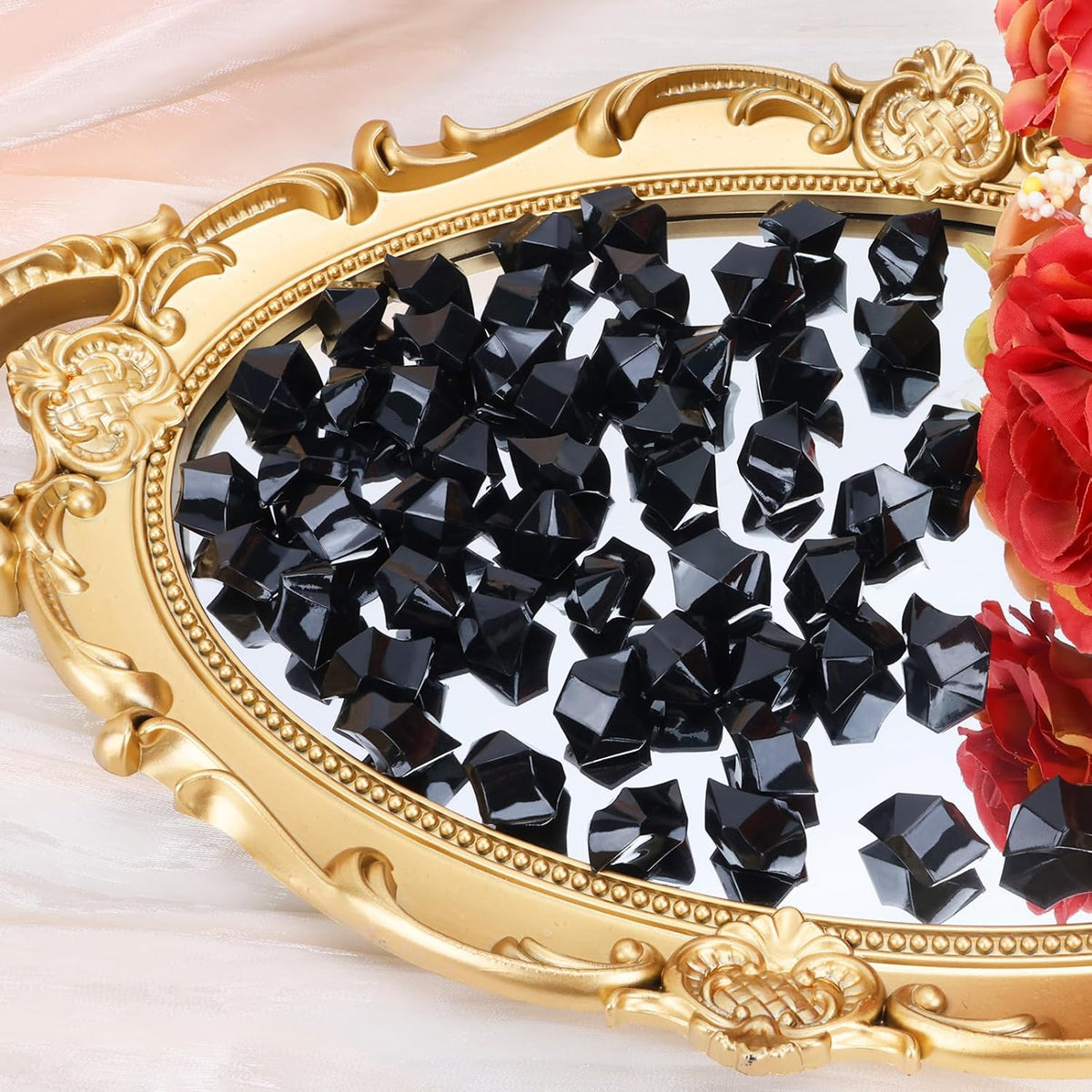 Babenest Acrylic Crushed Ice Rocks, 150 PCS Fake Crystals Plastic Ice Cubes Diamonds Gems for Vase