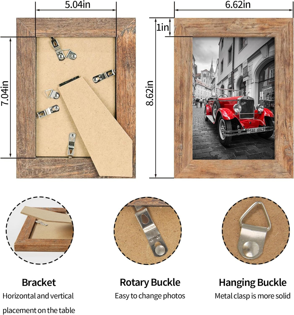 5x7 Picture Frame Set of 4, High Definition Real Glass 5 x 7 Photo Frames for Desktop Display and