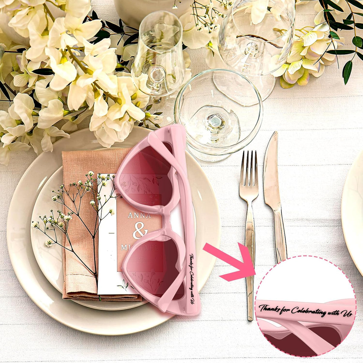 Vabean Wedding Heart Sunglasses Bulk Wedding Gifts Bachelorette Bridal Party Favors for Guests