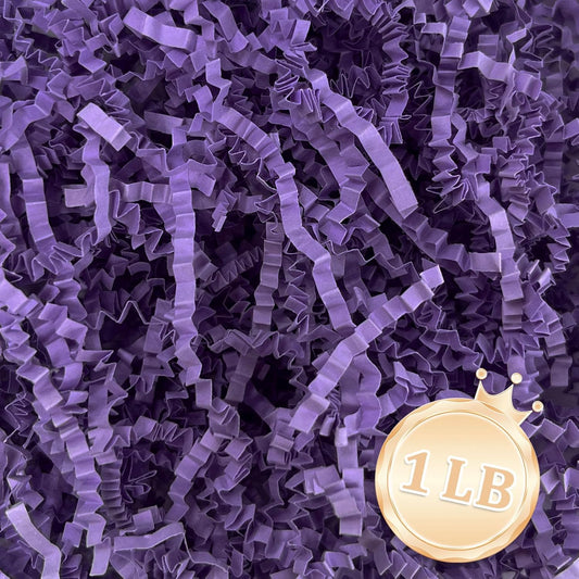 1 LB Deep Purple Crinkle Cut Paper Shred Filler Great for Gift Wrapping, Deep Purple Basket