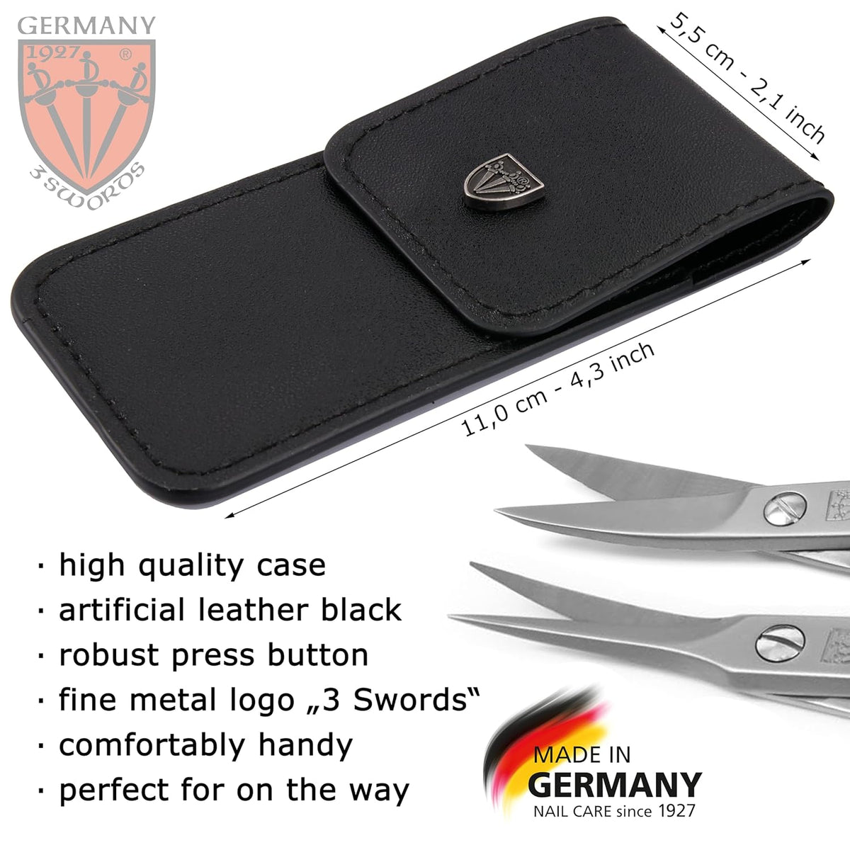 3 Swords Germany - Nail scissors and EXTRA fine Cuticle scissors - MEGASET - stainless steel, extra