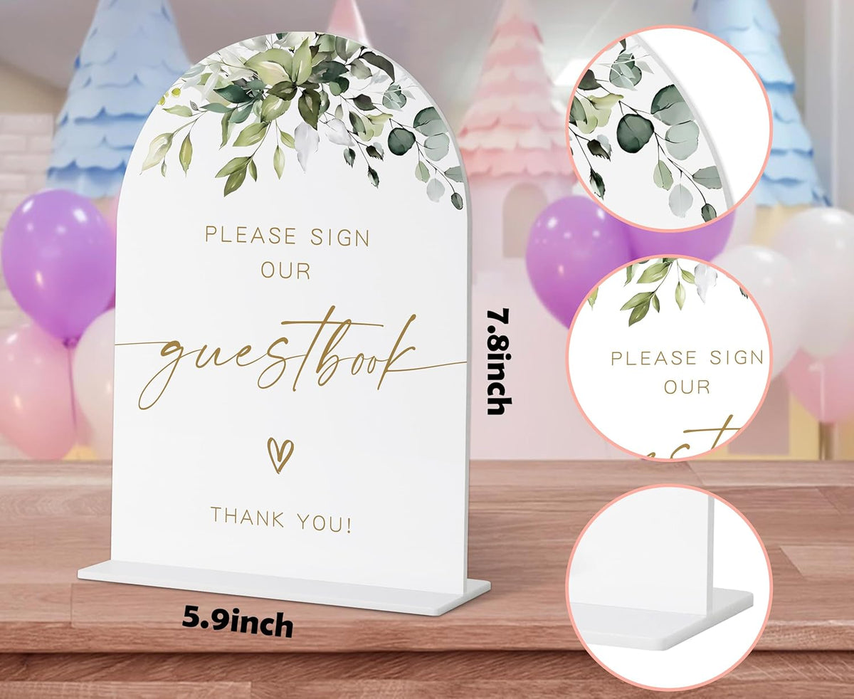Please Sign Our Guestbook Sign, Greenery Gold Bridal Shower Decor, Wedding Guest Book Alternative