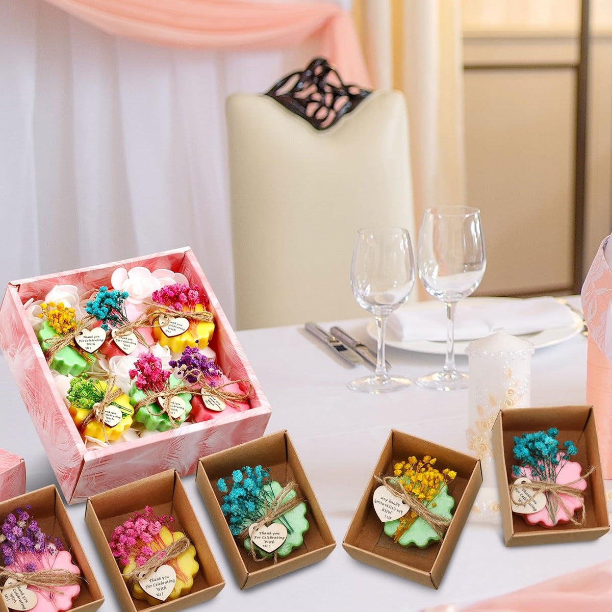 Kigeli Set of 45 Soap Favors DIY Bridal Shower Favors Bulk Wedding Soap Gifts Baby Shower Scented