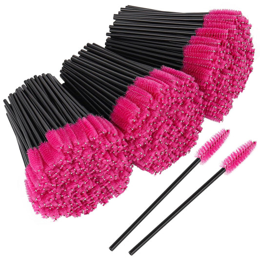 BTYMS 500 Pieces Disposable Mascara Wands Eyelash Brush Brow Brushes Applicators Lash Spoolies for
