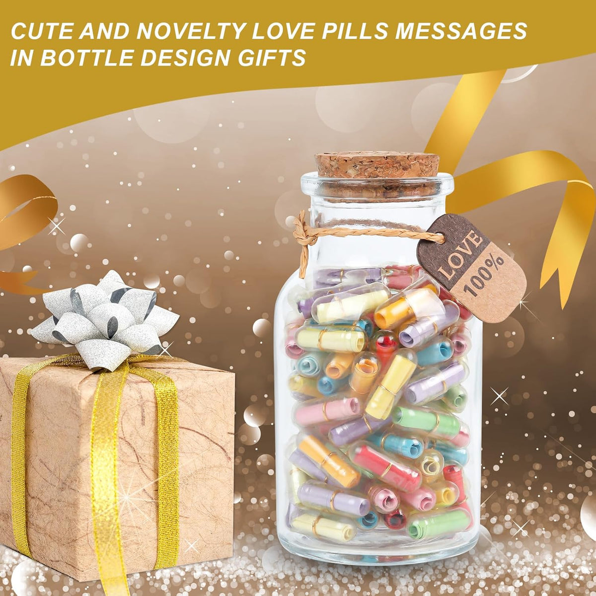 Capsule Letters Message in a Bottle,88pcs Message Pills Love Letter Gift for Boyfriend Girlfriend