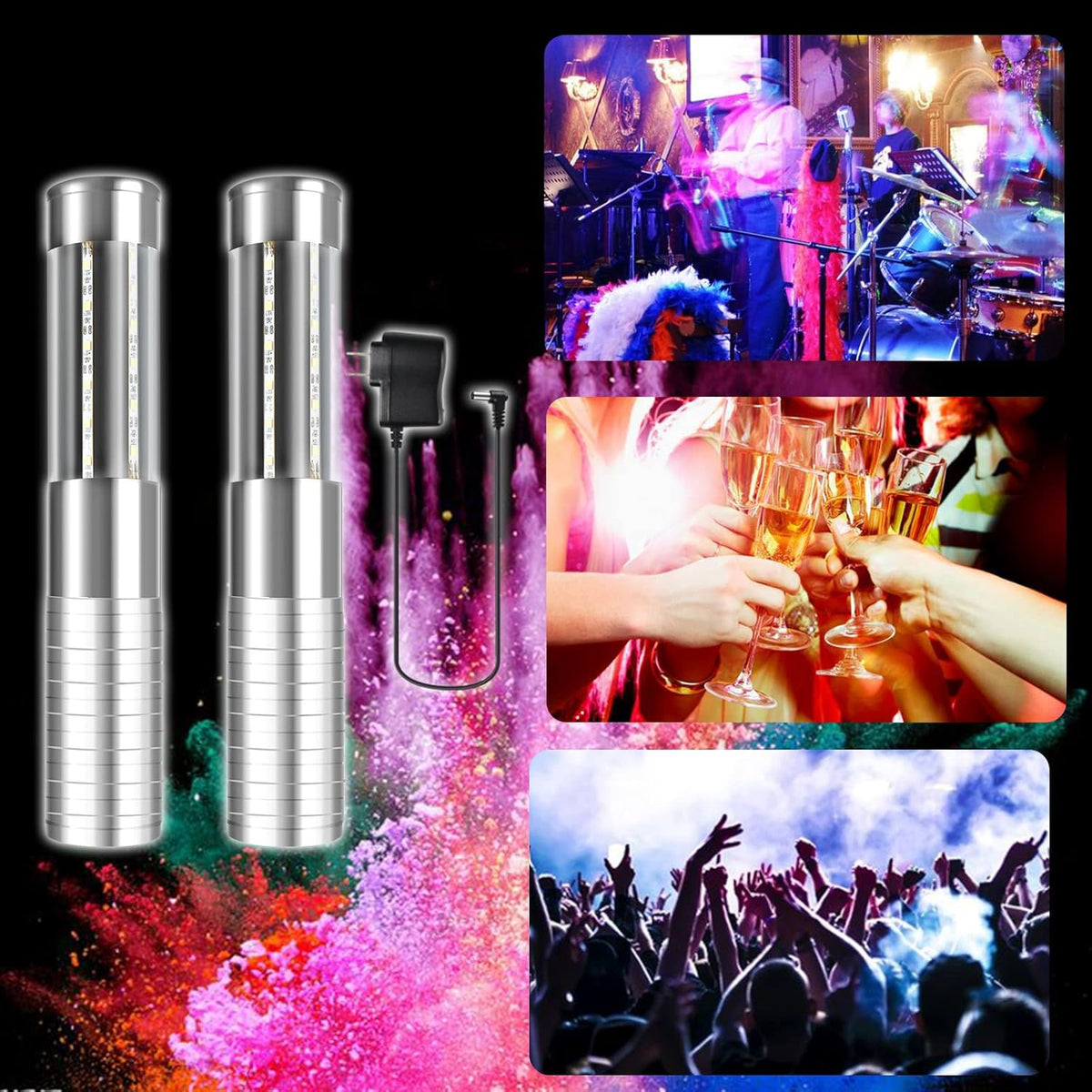 Strobe Baton Light,Stage Handheld Light,Champagne Bottle Sparklers, Recharge led Bottle Service