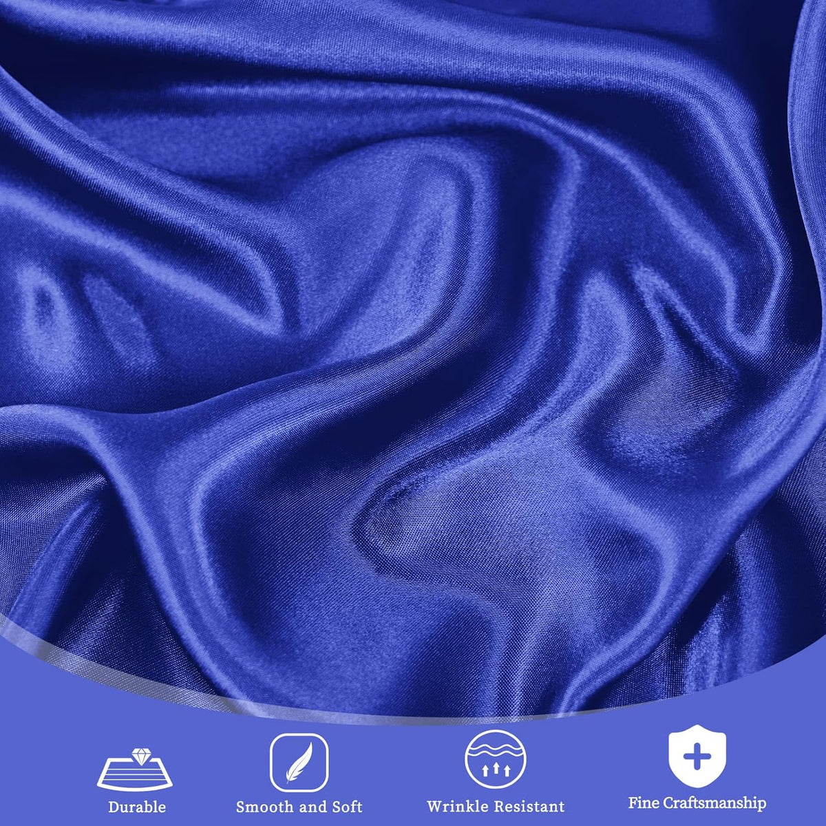 fani 12 Pack 120 Inch Royal Blue Satin Tablecloth - Silky Round Tablecloth Overlay Smooth Fabric