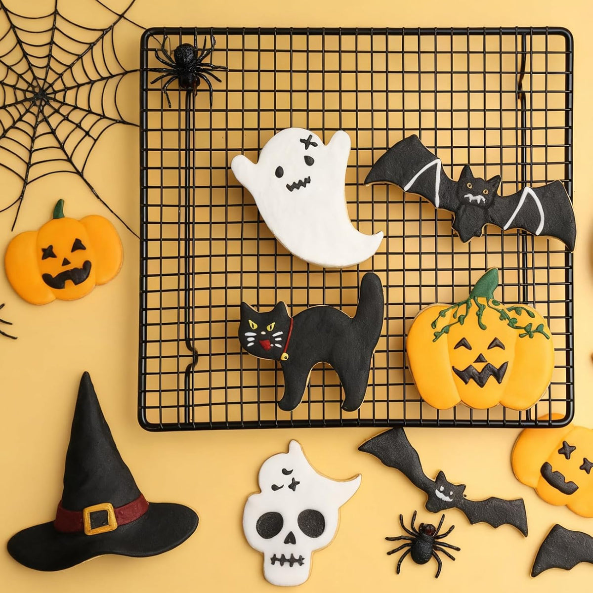 Halloween Cookie Cutters Set 12 Pcs, Stainless Steel Holiday Cookie Cutters Shape, 5.15” Bat, 3.54”