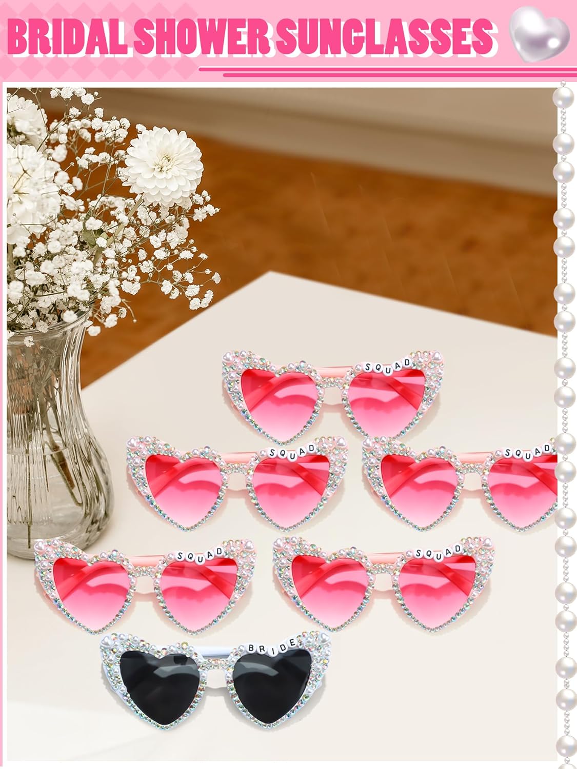 6 Pcs Bride Sunglasses Bachelorette Sunglasses Party Favors for Bridesmaids for Wedding Party Bride