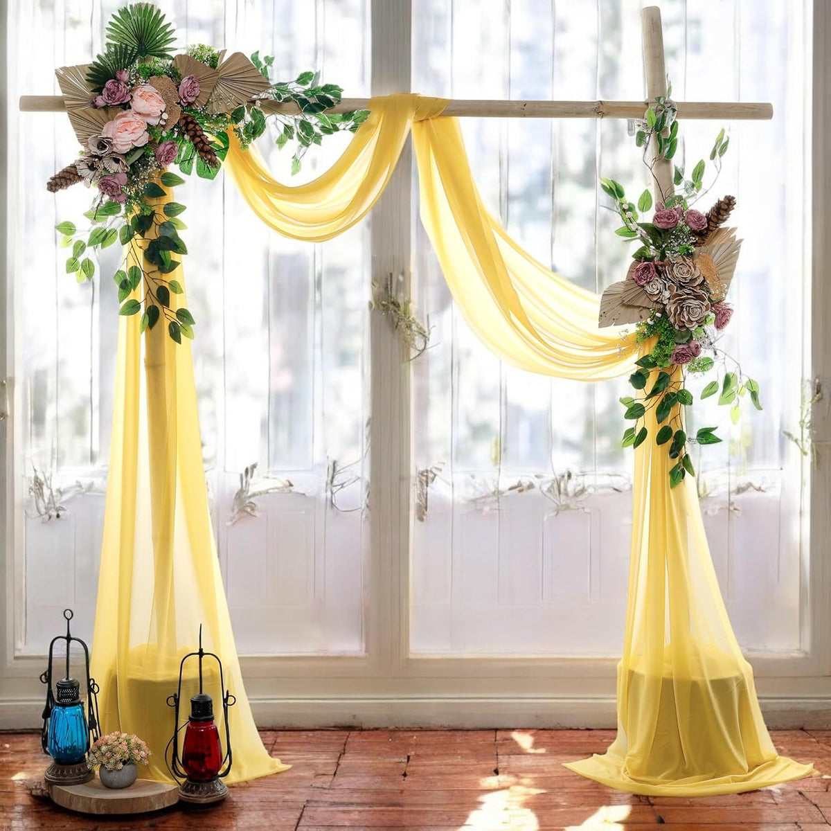 MDS Halloween Chiffon Draping Fabric - 2 Panel, 30" Wide x 50ft Long - Sheer Spooky Arbor & Canopy