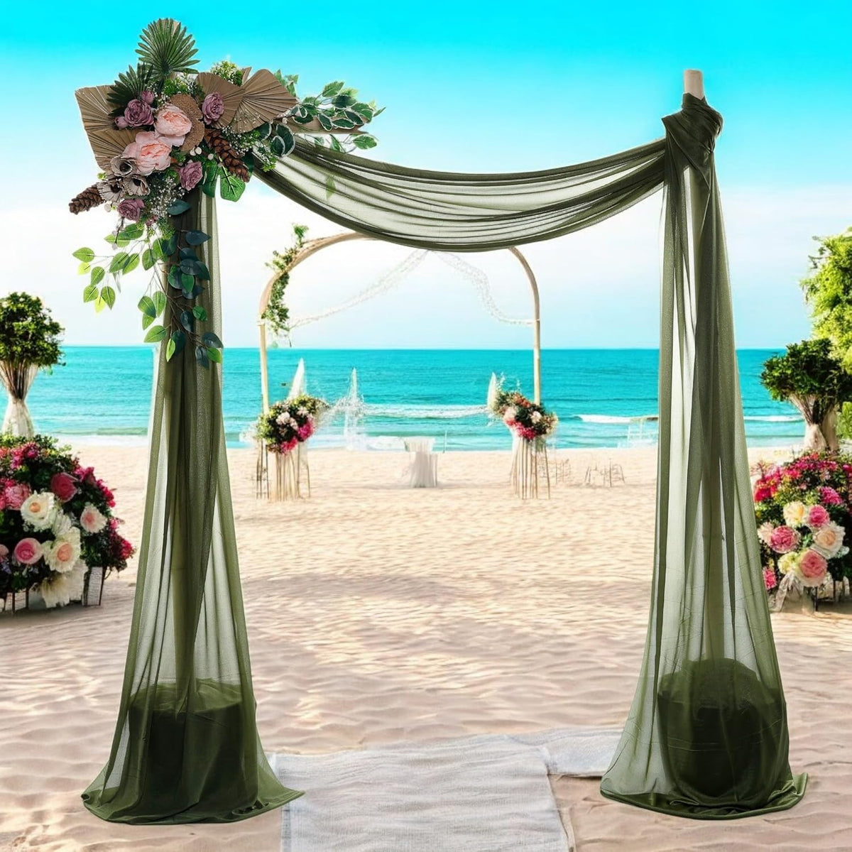 MDS Halloween Chiffon Draping Fabric - 2 Panel, 30" Wide x 100ft Long - Sheer Spooky Arbor & Canopy