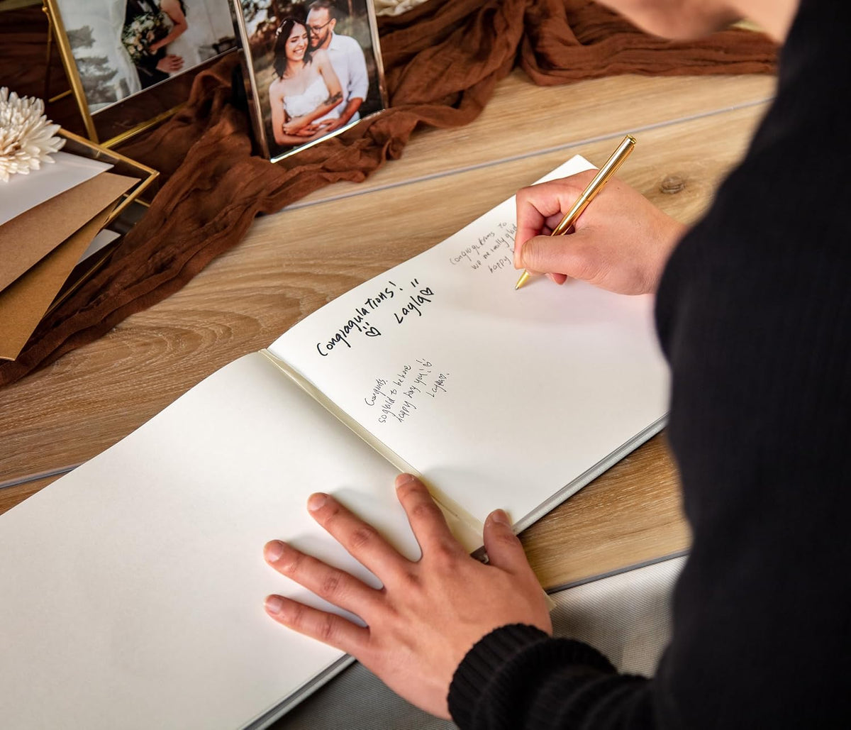 MUUJEE Personalized Guestbook in Slate Gray - Premium Custom Modern Guest Book for Wedding
