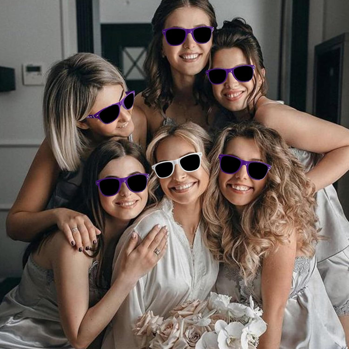 LADY&HOME 10 Pack Bachelorette Party Sunglasses Favors, Bridesmaid and Bride Tribe Sunglasses for