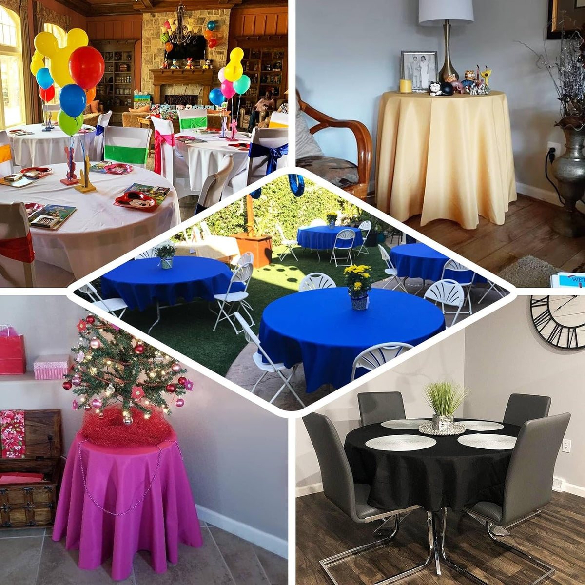 Efavormart Round Tablecloth, 70 Inch Stain & Wrinkle Resistant Washable Table Cloth, Decorative