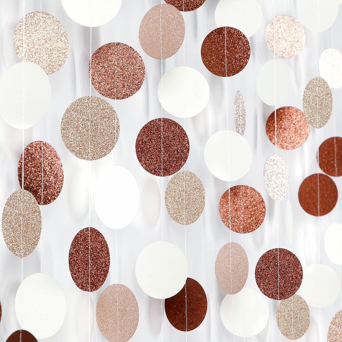 Boho Brown Champagne-Gold Party-Decorations Streamers-Garland - 52ft Fall Rustic Birthday Hanging