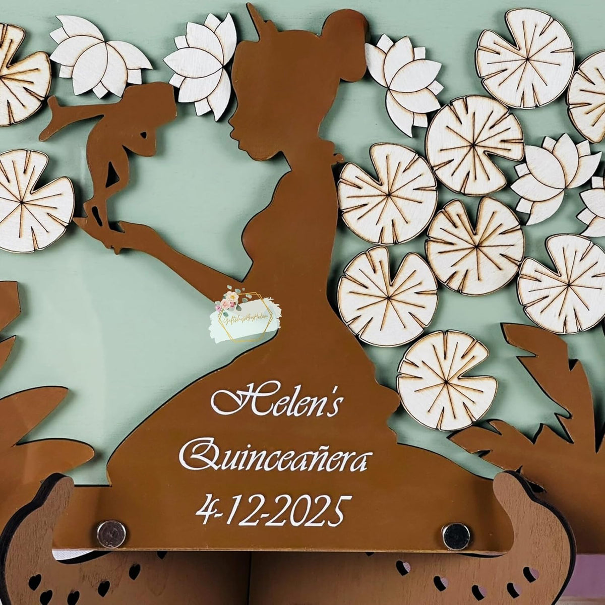 Fairytale Princess Theme Guest Book | Personalized Quinceañera Frog Prince Decor Guestbook |