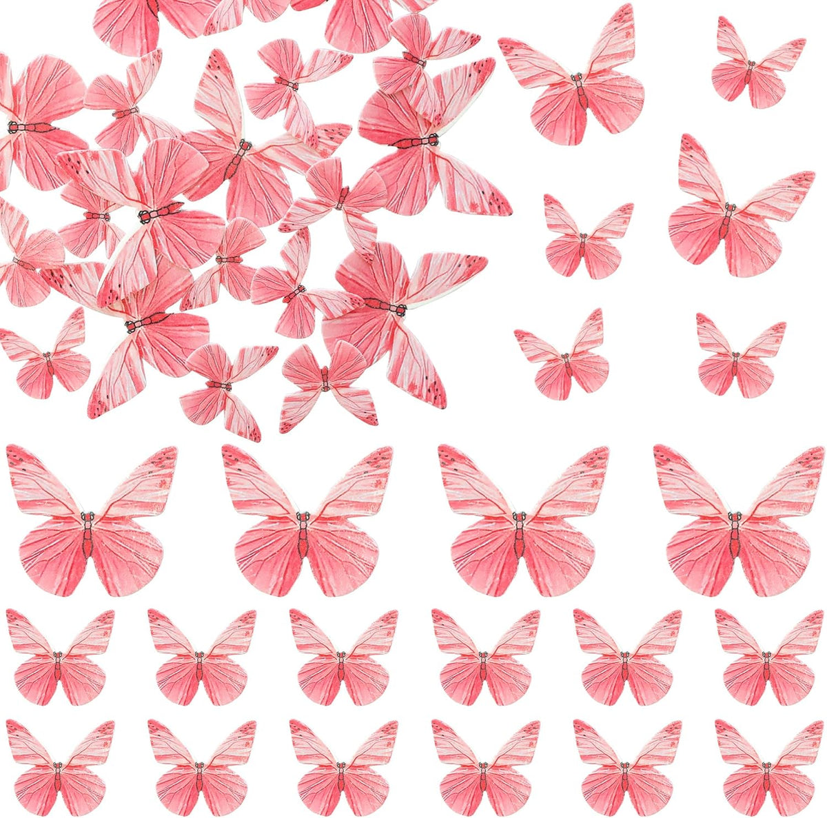 Ephlyn 72Pcs Edible Butterfly Cupcake Toppers 3D Realistic Butterfly Cake Picks Cute Cupcake