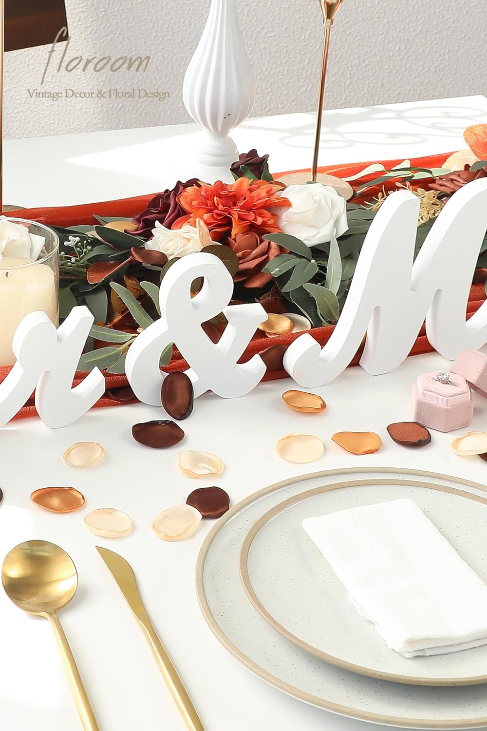 Floroom 300pcs Rose Petals Rust Brown Earth Tones Faux Silk Flower Petals for Wedding Flower Girl