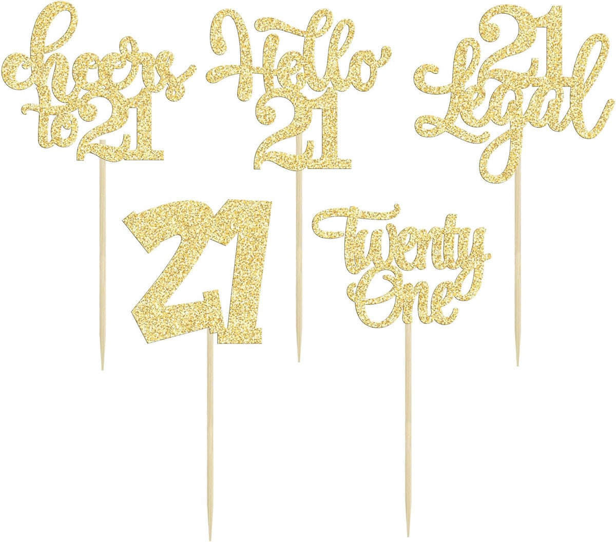 30Pcs 21st Birthday Cupcake Toppers: 21 Legal Cupcake Picks, Cheers to 21 Years Old Cake