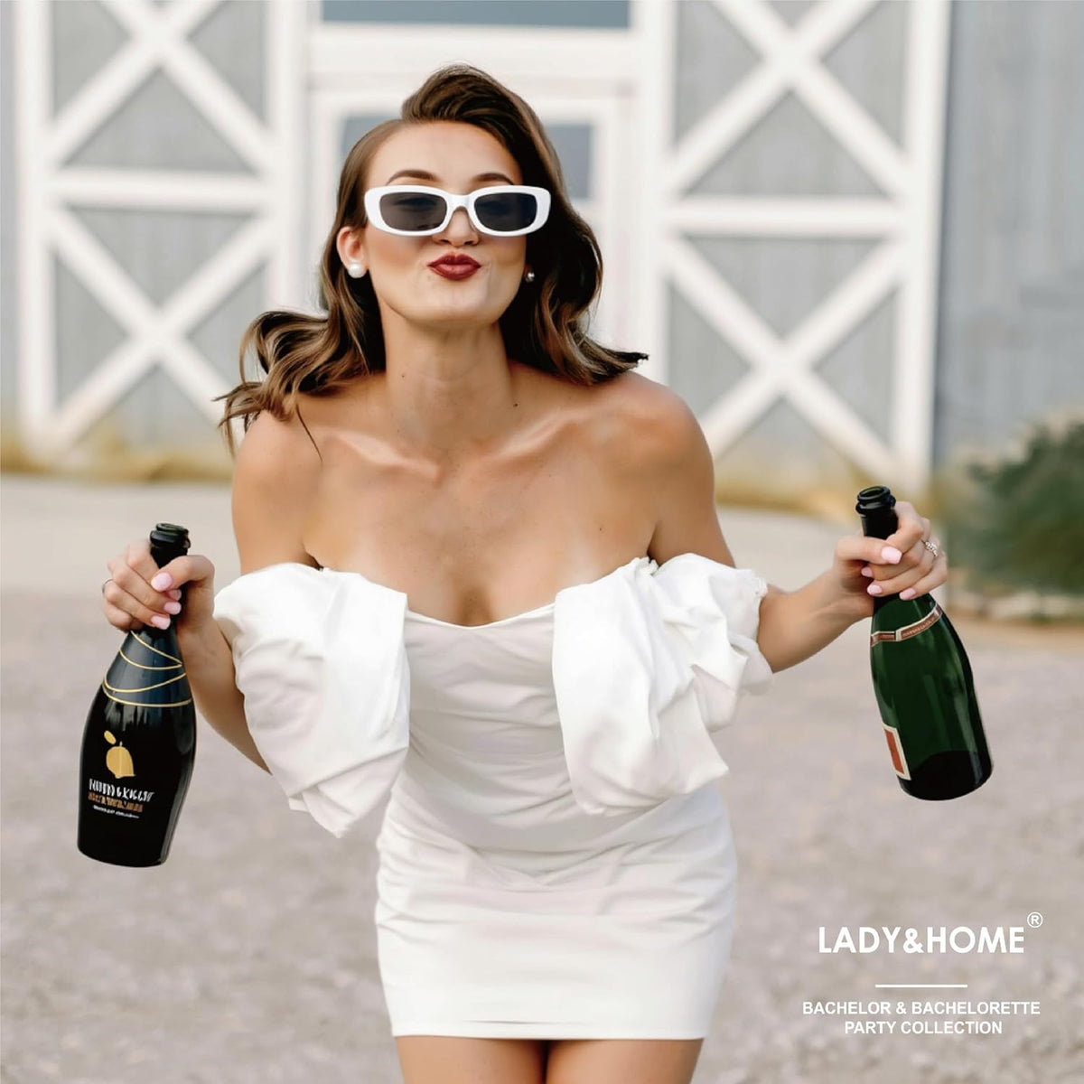 Bride's Babes Bachelorette Sunglasses, Bridesmaid Sunglasses,10 Pack Rectangle Team Bride glasses