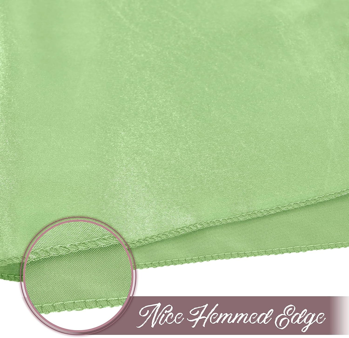 50 Pieces Sage Green Satin Napkins, 17" x 17" Square Table Napkins, Silky Soft Smooth Washable