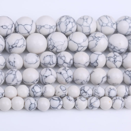 Natural White Turquoise Stone Beads Gemstone Round Crystal Energy Jade Beads Stone Beads for