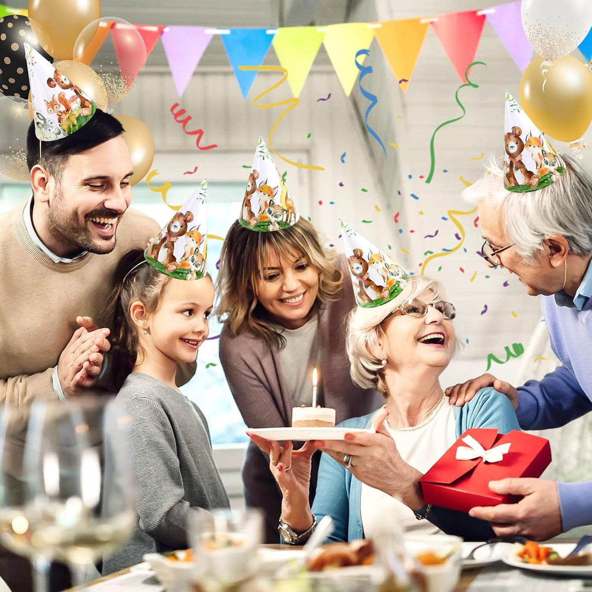 CANREVEL Party Hats for Kids and Adults, Party Headwear, Happy Birthday Hats, Birthday Party