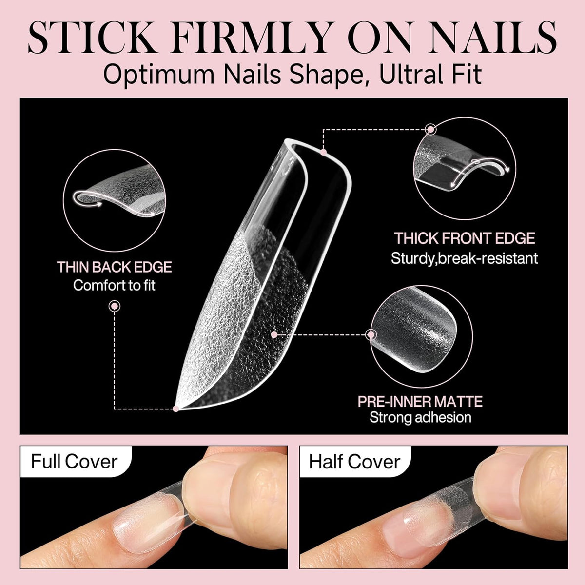 Short Square Nail Tips: 240PCS Soft Gel Pre-filed Short Square Fake Tips, 12 Sizes Full Cover