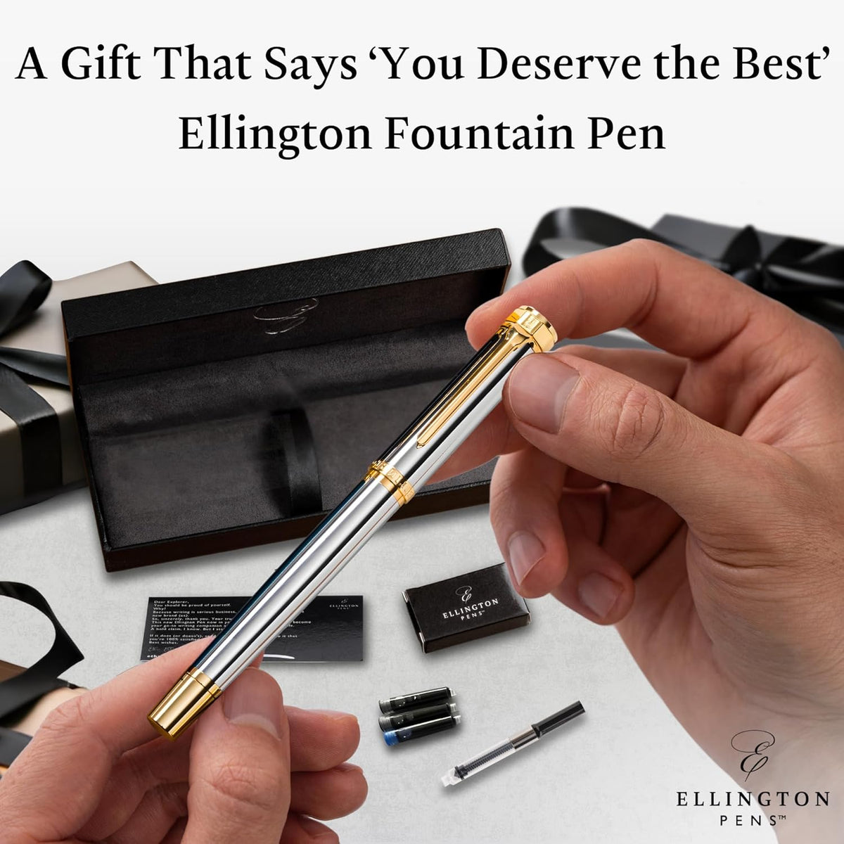 Ellington Pens Luxury Fountain Pen Set- Fountain Pens for Writing - Smooth Extra Fine Nib