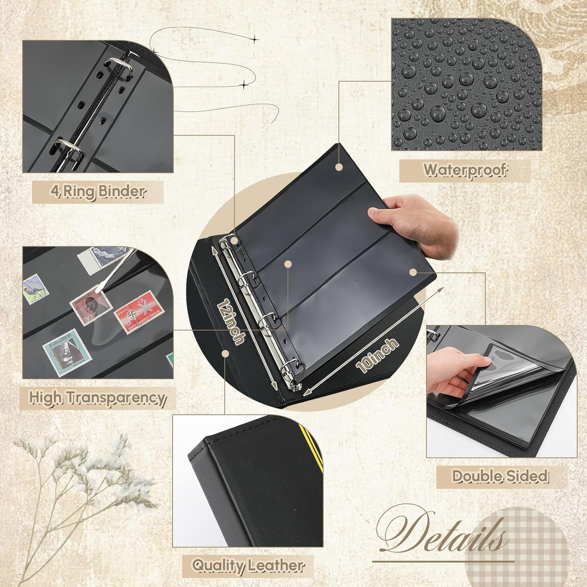 Lewtemi Stamp Collecting Albums Set Stamp Collection Book Include 20 Pages Album Binder Tweezer and