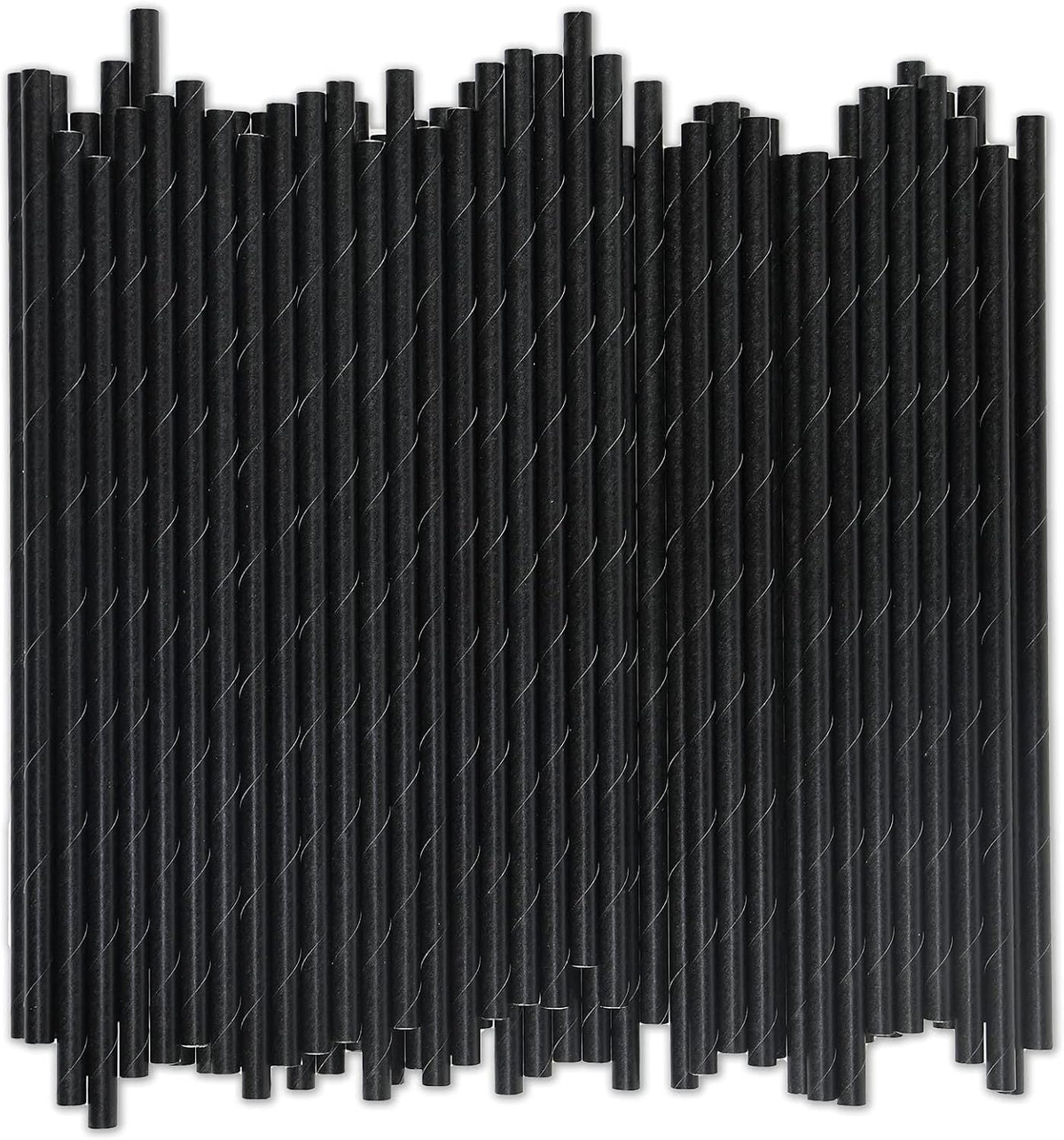 Black Paper Straws 1000 Count - 7.75" x 0.24", 100% Biodegradable & Compostable, Disposable