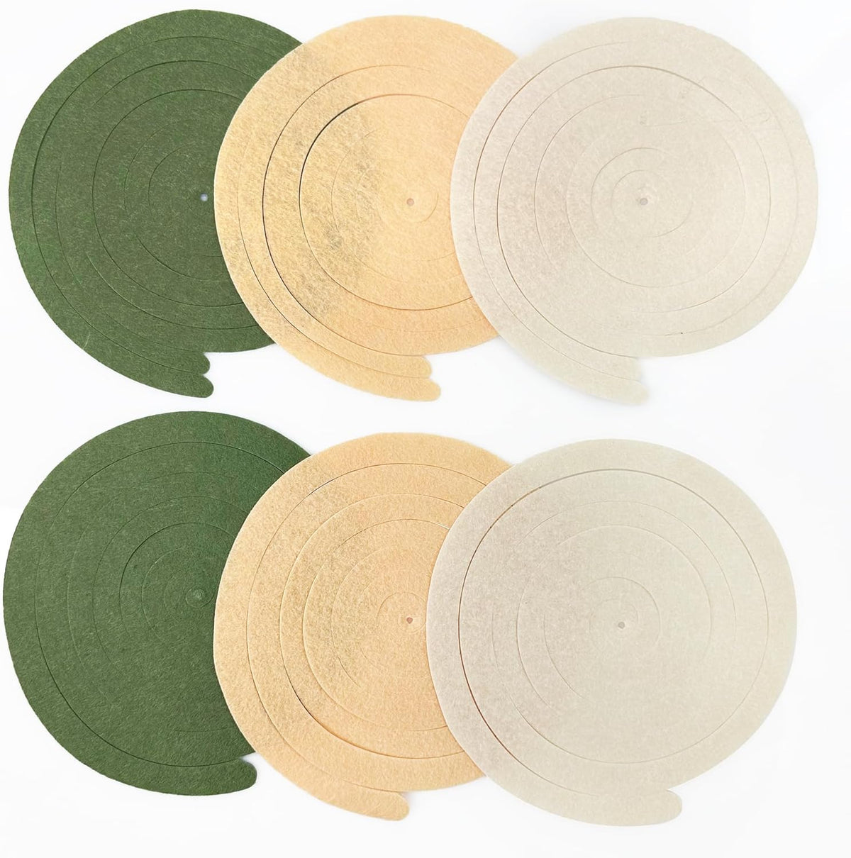 36Pcs Sage Green Hanging Swirl Decoration Olive Green Tan Brown Cream Neutral Felt Swirl Streamer