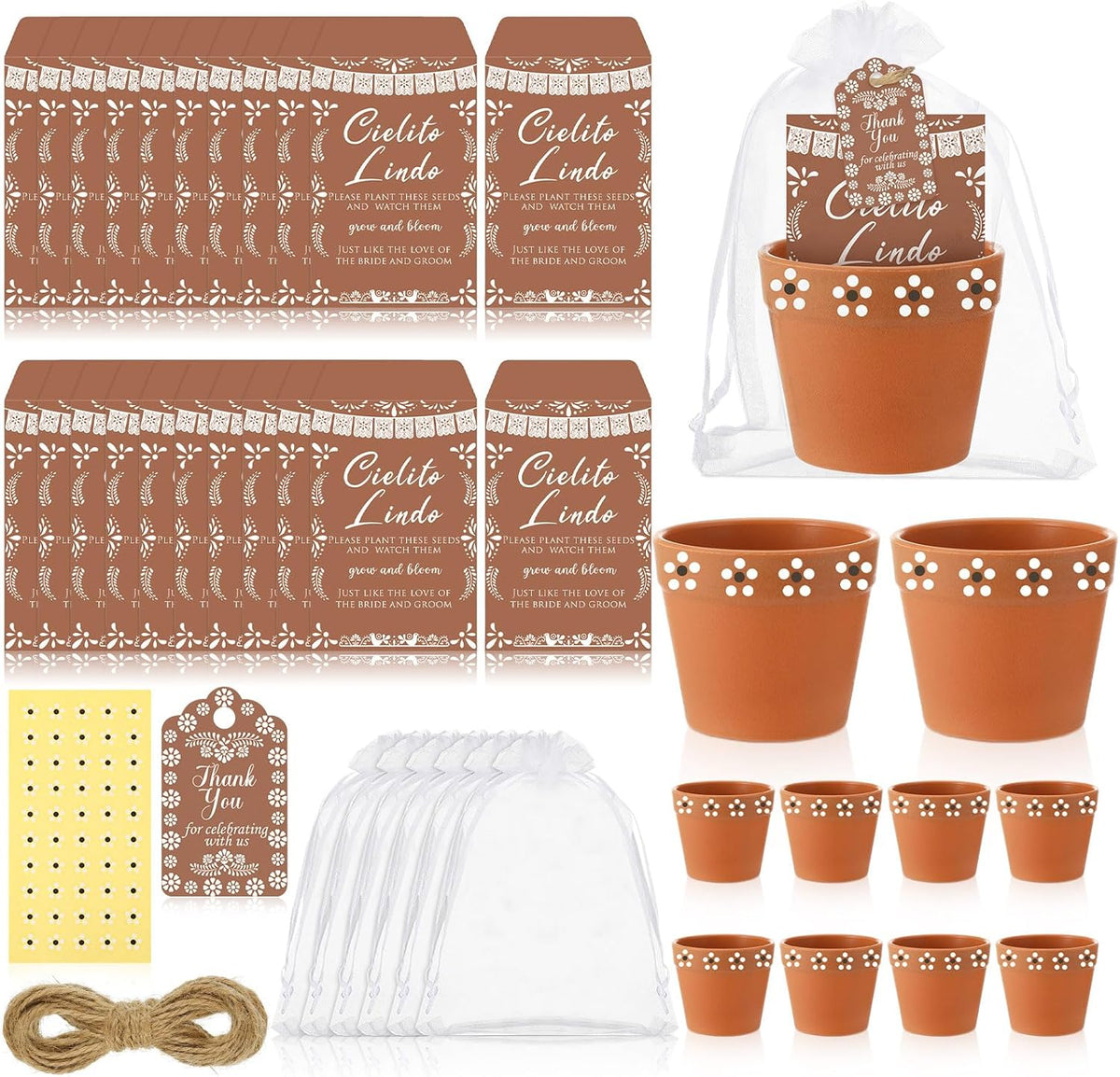 Ctosree 50 Sets Cielito Lindo Wedding Bridal Shower Favors for Guests Include Seed Packets